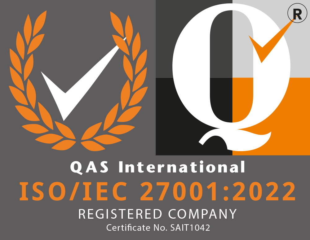 QAS International ISO/IEC 27001:2022 Registered Company - Certificate No. SAIT1042